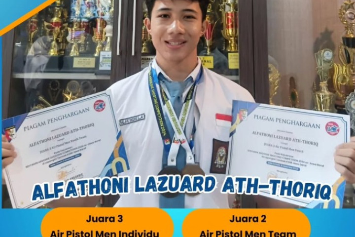 Alfathoni Lazuard Ath-thoriq Juara Air Pistol Men Kejuaraan Benyamin Argortie Tingkat Jawa Barat 2025