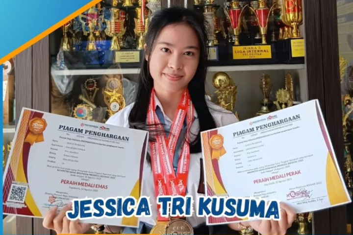 Jessica Tri Kusuma Peraih Medali Perak dalam Bidang Kedokteran Sains Indonesia Merdeka Olimpiade Tingkat Nasional 2025