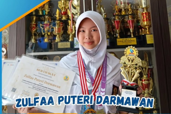 Zulfaa Puteri Darmawan Peraih Medali Emas Olimpiade Seni Budaya dan Juara Harapan 2 Lomba Melukis Tingkat Nasional 2025