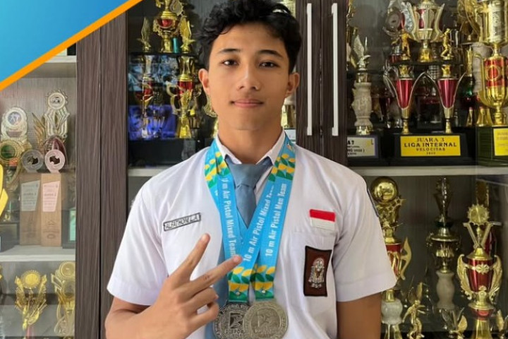 Alfathoni Lazuard Ath-thoriq Peraih Medali Perak Air Pistol Men Team dan Mix Team Popda Air Pistol 2025