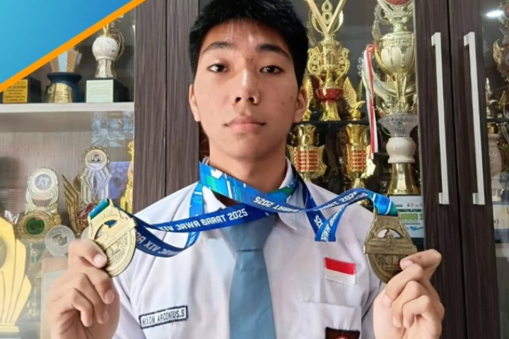 Nixon Arcenius Juara 1 Popda Lompat Jauh dan Lompat Jangkit 2025